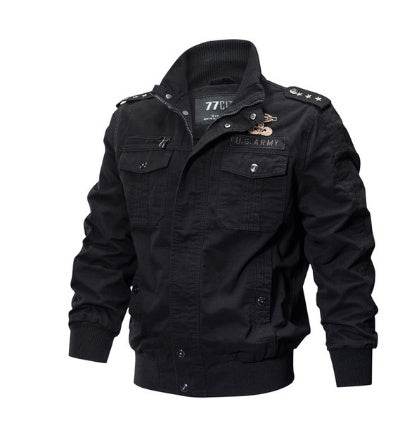 Plus Size Bomber Military Jacket Men Autumn Winter Outwear Casual Cotton Washed Coats Army Flight Tactical Jacket Male 5XL 6XL - Mubimart