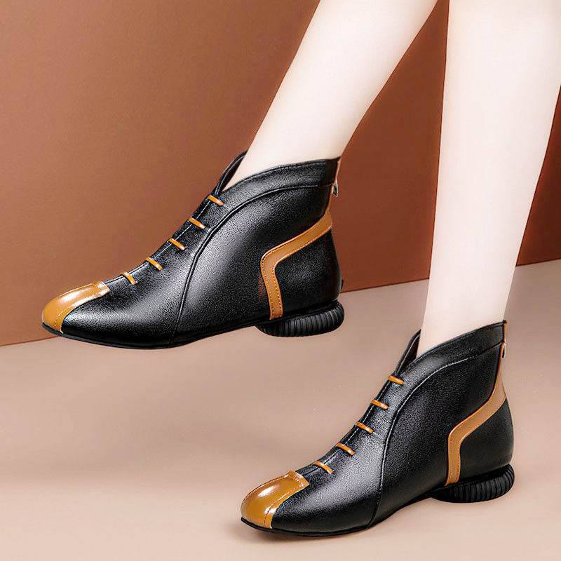Comfortable Square Toe Boots Plus Velvet Women's Boots - Mubimart