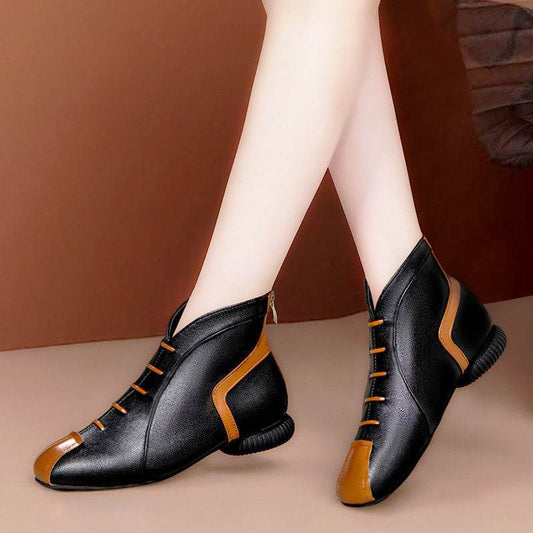 Comfortable Square Toe Boots Plus Velvet Women's Boots - Mubimart