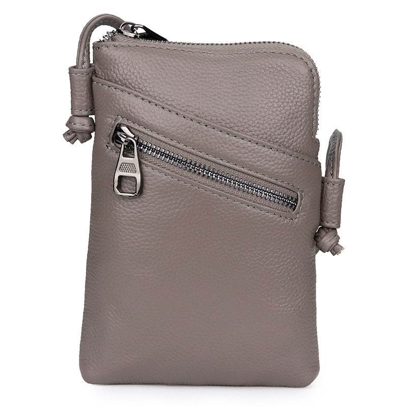 Leather Vertical Shoulder Phone Bag Women Messenger Bag - Mubimart