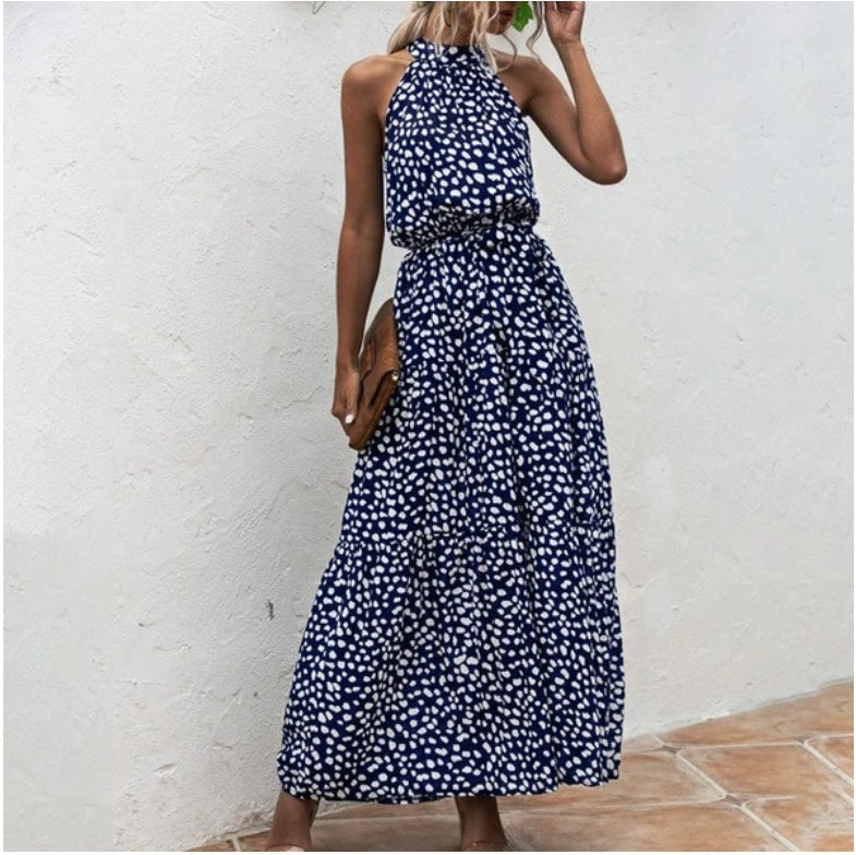 Printed maxi lace dress - Mubimart -  