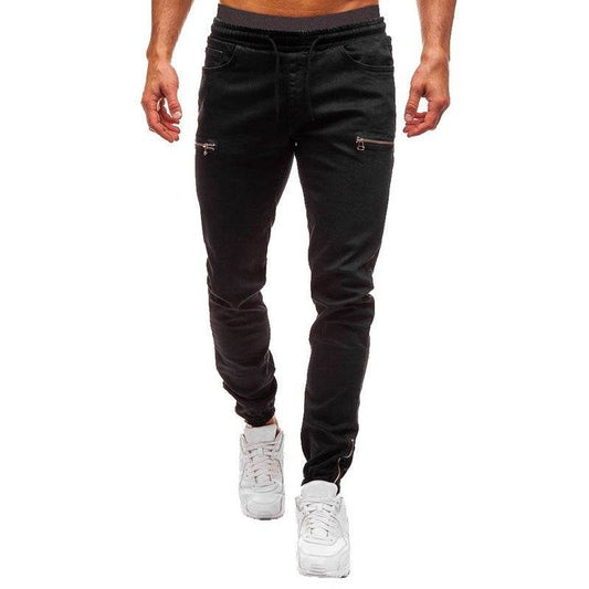 White Pants Jeans Trousers For Men Retro Party Work Mens - Mubimart