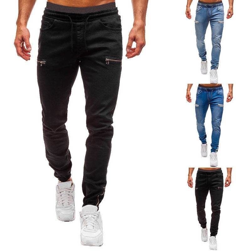 White Pants Jeans Trousers For Men Retro Party Work Mens - Mubimart