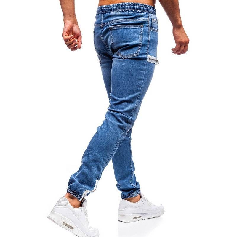White Pants Jeans Trousers For Men Retro Party Work Mens - Mubimart