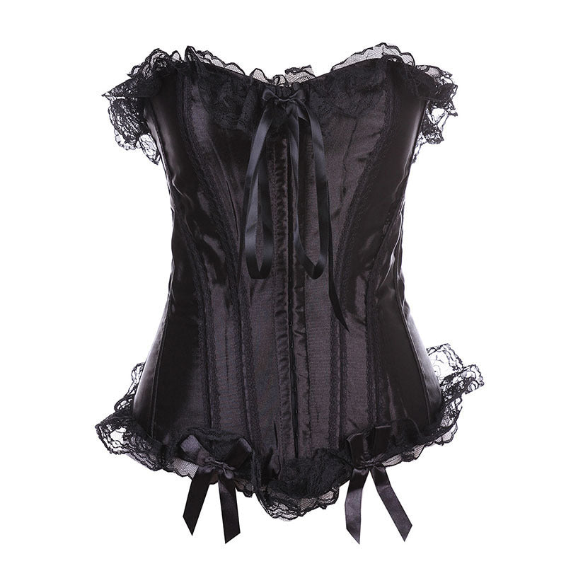 Sexy Black Ding Lace Corset Corset - Mubimart -  