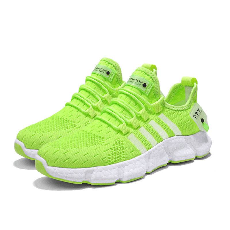 lying Weave Mens Running Shoes Lightweight Popcorn Sneakers Comfortable Walking Sports Shoes Keep Running Casual Shoes - Mubimart