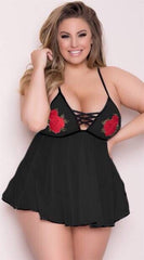 Lace Carved Sexy Lingerie Plus Size - Mubimart -  