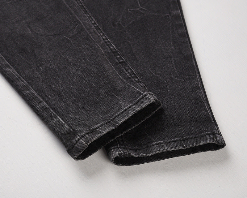 Snowflake gewassen slim-fit jeans