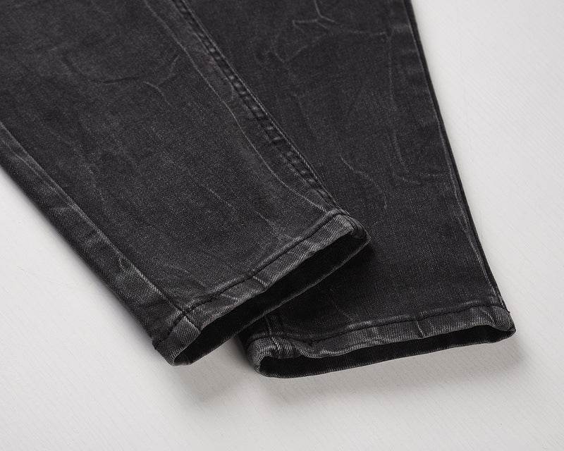 Snowflake washed slim-fit jeans - Mubimart