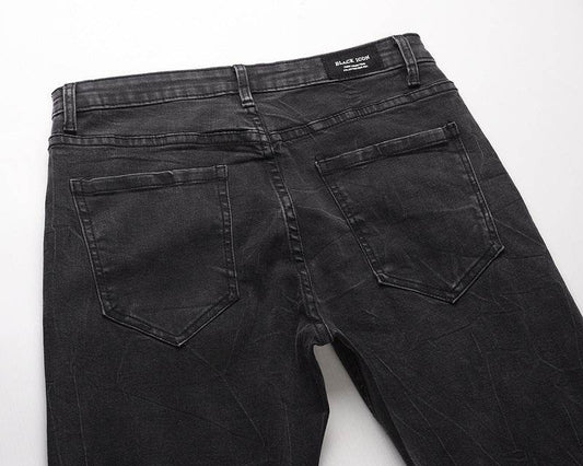 Snowflake washed slim-fit jeans - Mubimart