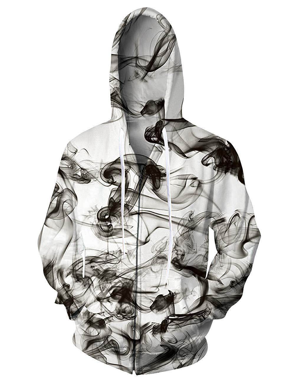 Nebula Pattern Zipper Hoodie Full Print - Mubimart