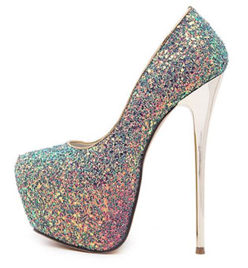 Stiletto Platform Women's Sexy Sequined High Heels - Mubimart