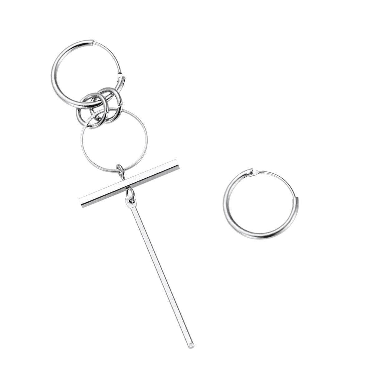 Asymmetrical Long Circle Earrings For Men And Women - Mubimart
