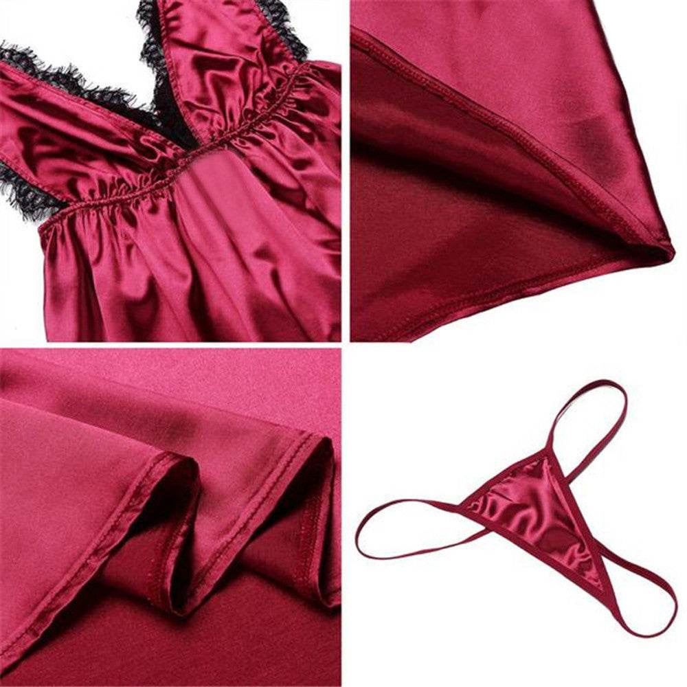 Women Sexy Bra Nightdress Nightwear Lingerie Nightwear Nightdress - Mubimart