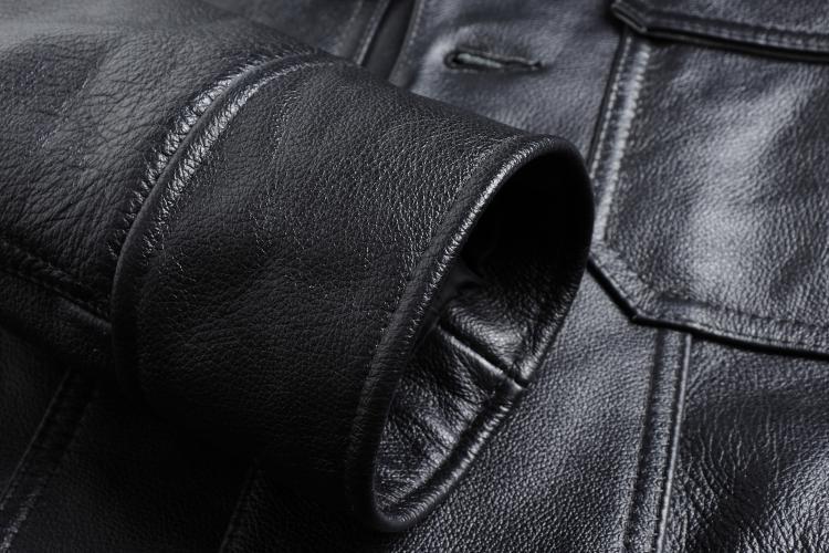 Top Layer Cowhide Leather Leather Jacket Men's Short Slim Leather Jacket Jacket