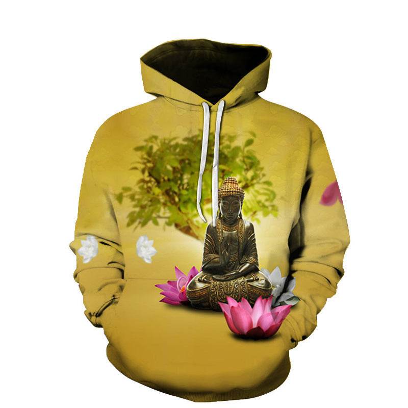 3D Digital Printing Plus Size long-sleeved Hooded Sweatshirt - Mubimart