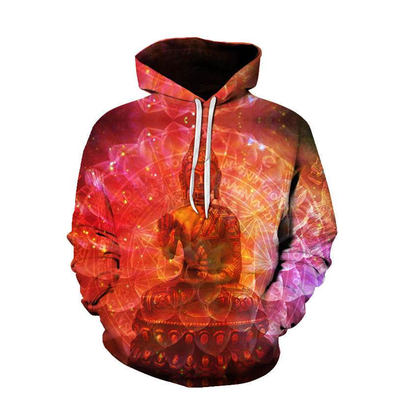 3D Digital Printing Plus Size long-sleeved Hooded Sweatshirt - Mubimart