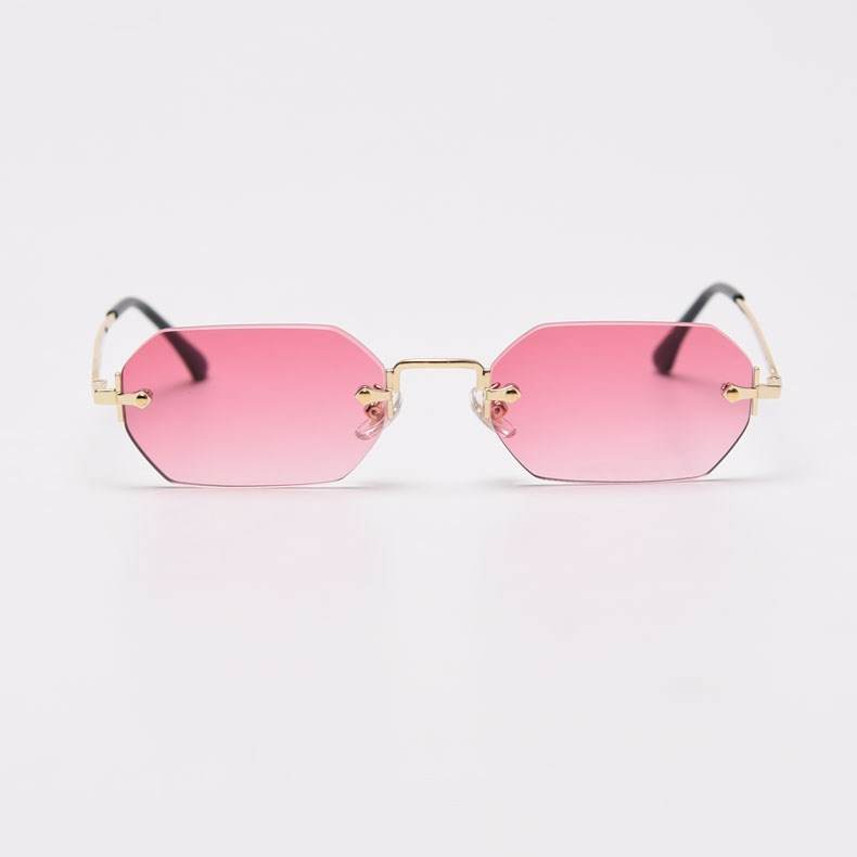 Fashion Polygonal Rimless Sunglasses Women - Mubimart