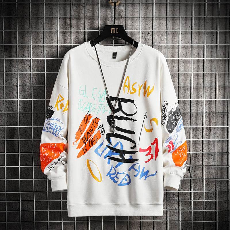 SingleRoad Mens Crewneck Sweatshirt Men Harajuku Oversized Japanese Streetwear Hip Hop Black Hoodie Men Sweatshirts Hoodies - Mubimart