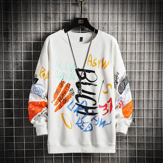 SingleRoad Mens Crewneck Sweatshirt Men Harajuku Oversized Japanese Streetwear Hip Hop Black Hoodie Men Sweatshirts Hoodies - Mubimart