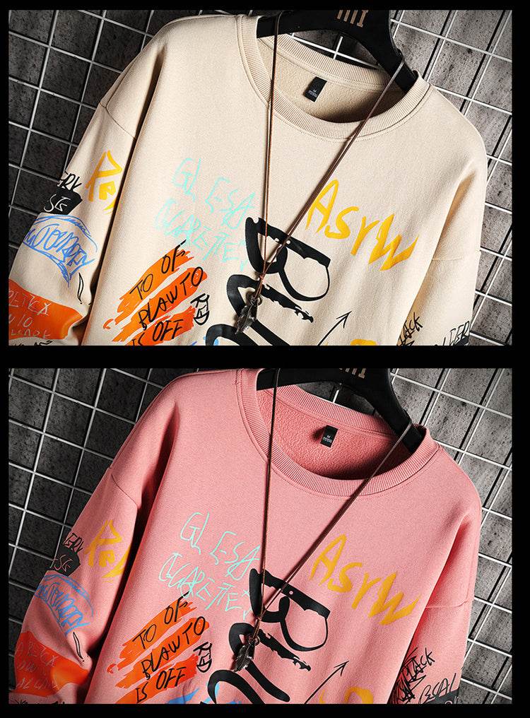 SingleRoad Mens Crewneck Sweatshirt Men Harajuku Oversized Japanese Streetwear Hip Hop Black Hoodie Men Sweatshirts Hoodies - Mubimart