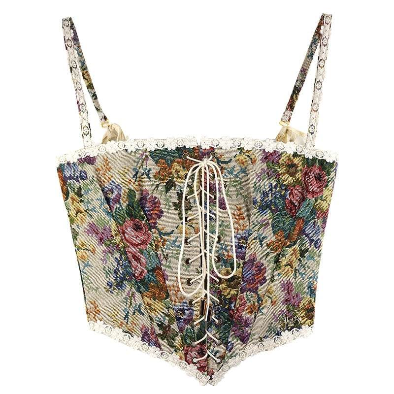 Lace Temperament Top In Jacquard Camisole - Mubimart