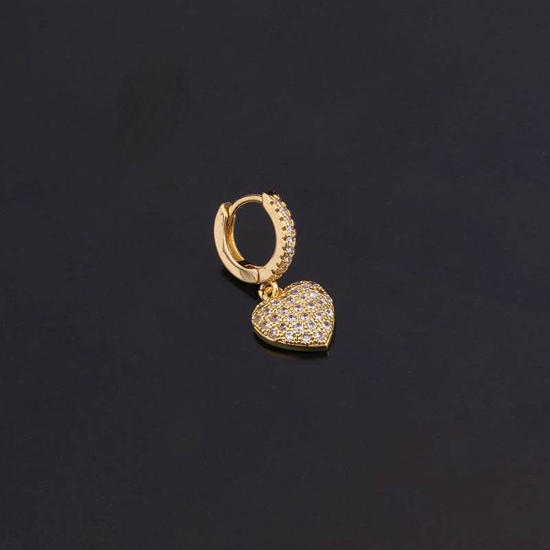 Unusual Piercing Stud Earrings for Women Fashion Jewelry Girls Cute Heart Lock Anime Drop Hoop Earrings Ear Cuffs - Mubimart