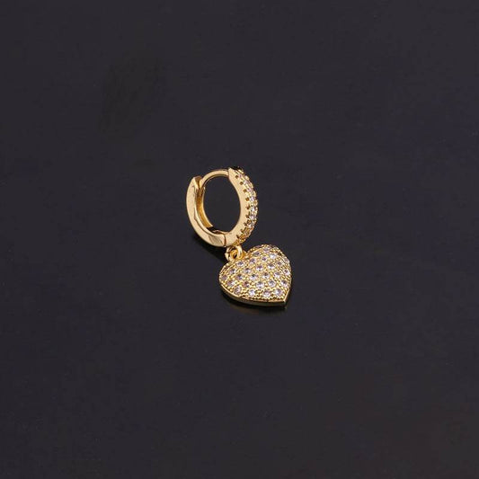 Unusual Piercing Stud Earrings for Women Fashion Jewelry Girls Cute Heart Lock Anime Drop Hoop Earrings Ear Cuffs - Mubimart