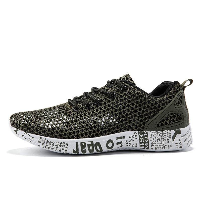 Casual Men's Shoes Breathable Sneakers Match Hollow Lace Board Shoes - Mubimart