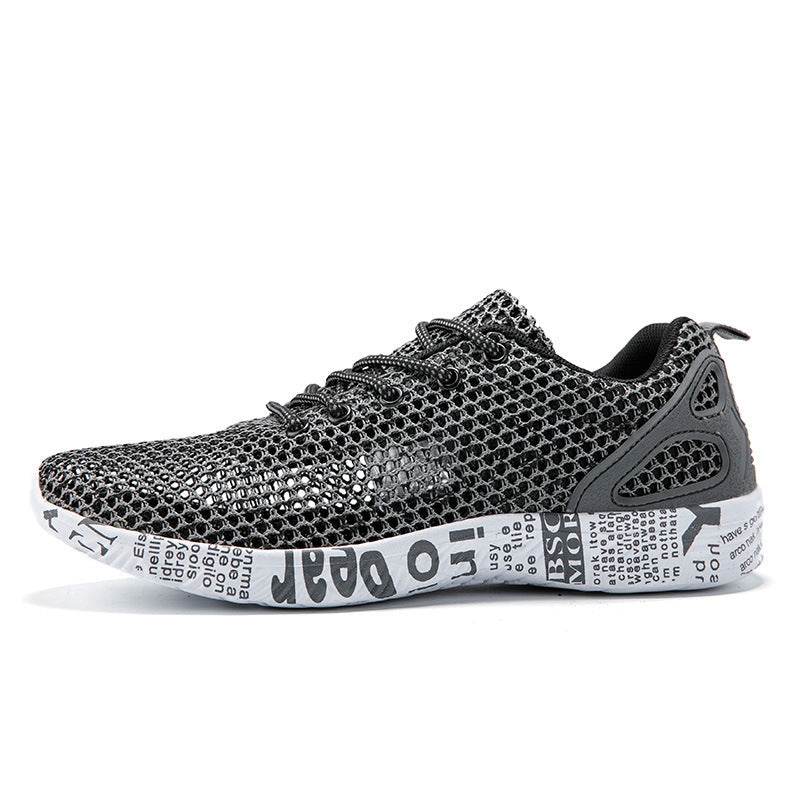 Casual Men's Shoes Breathable Sneakers Match Hollow Lace Board Shoes - Mubimart