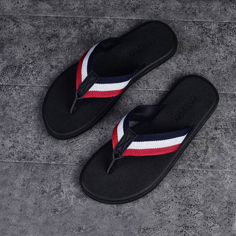Flip-Flops Casual Leather Slippers Korean Style Sandals Personalized Sandals - Mubimart