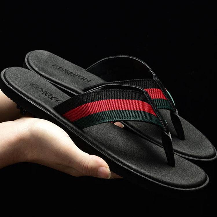 Flip-Flops Casual Leather Slippers Korean Style Sandals Personalized Sandals - Mubimart
