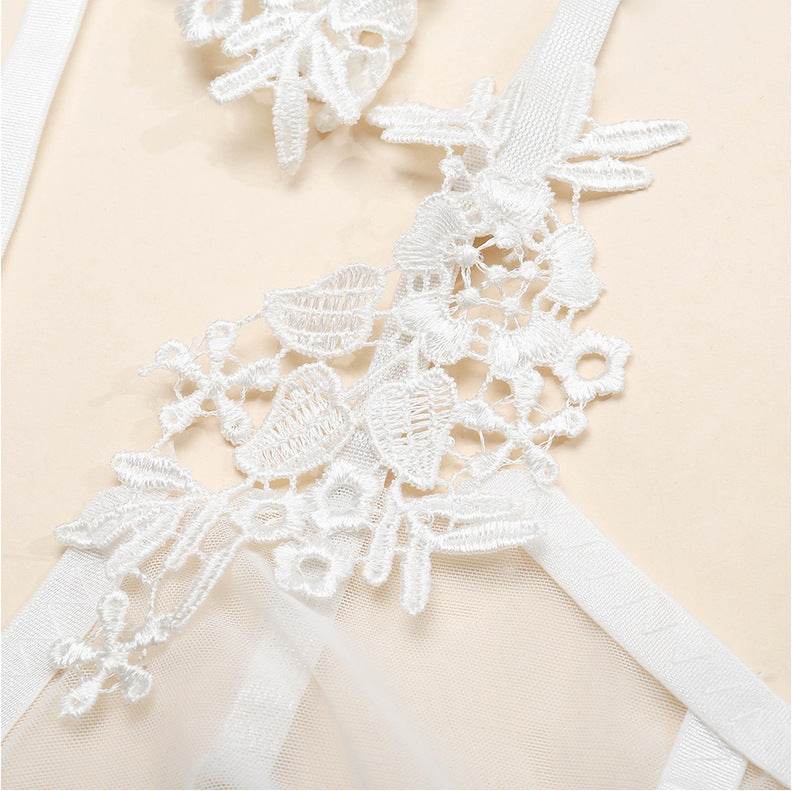 Sexy Lace Lingerie Set Bra High Waist Thong - Mubimart
