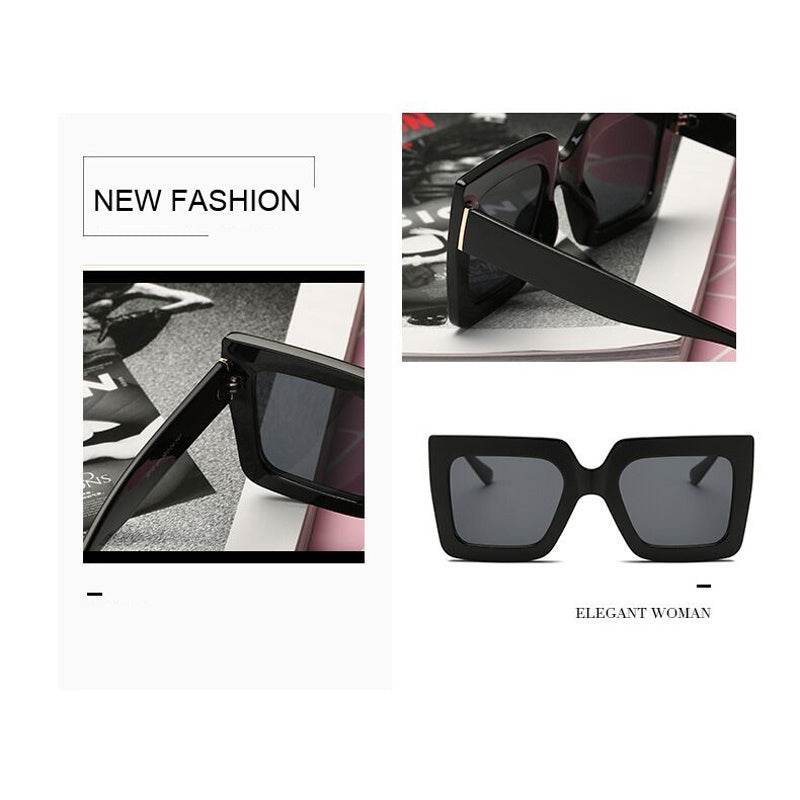 Women's Oversized Square Frame Sunglasses - Mubimart