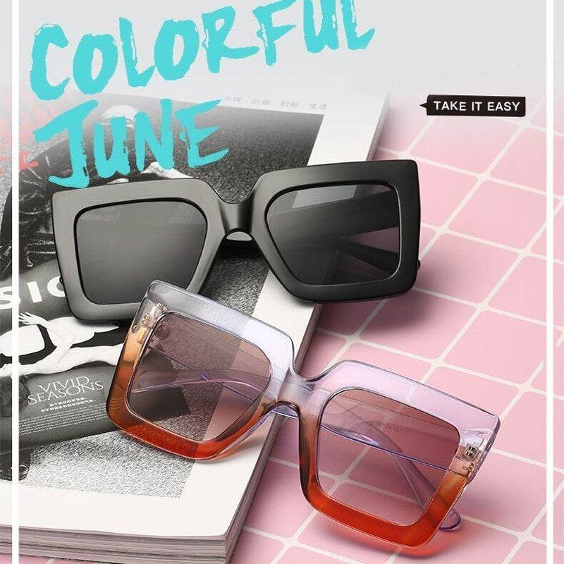 Women's Oversized Square Frame Sunglasses - Mubimart