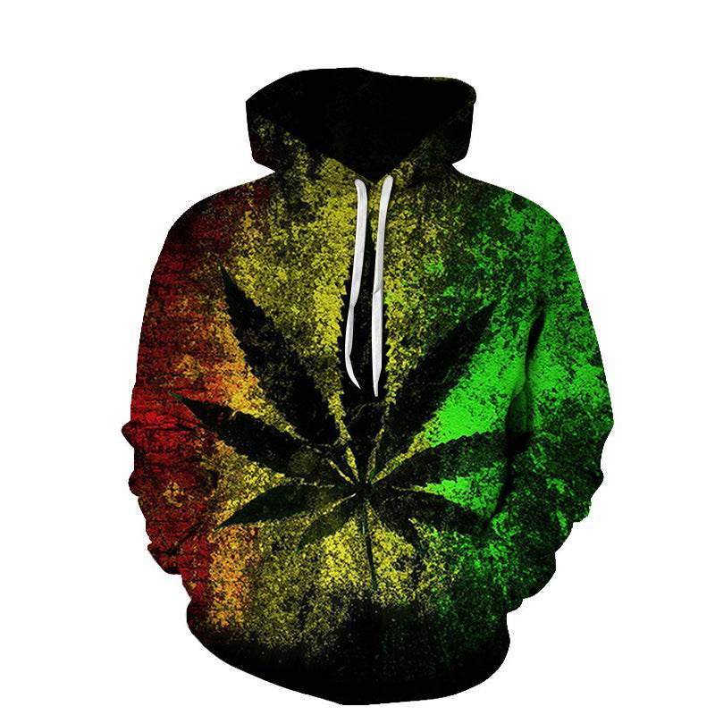 Beach Maple Leaf Couples Sport Sweaters Men And Women Casual Hoodies - Mubimart