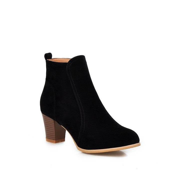 Short Boots Women Martin Boots Mid Heel Thick Heel Women's Boots - Mubimart