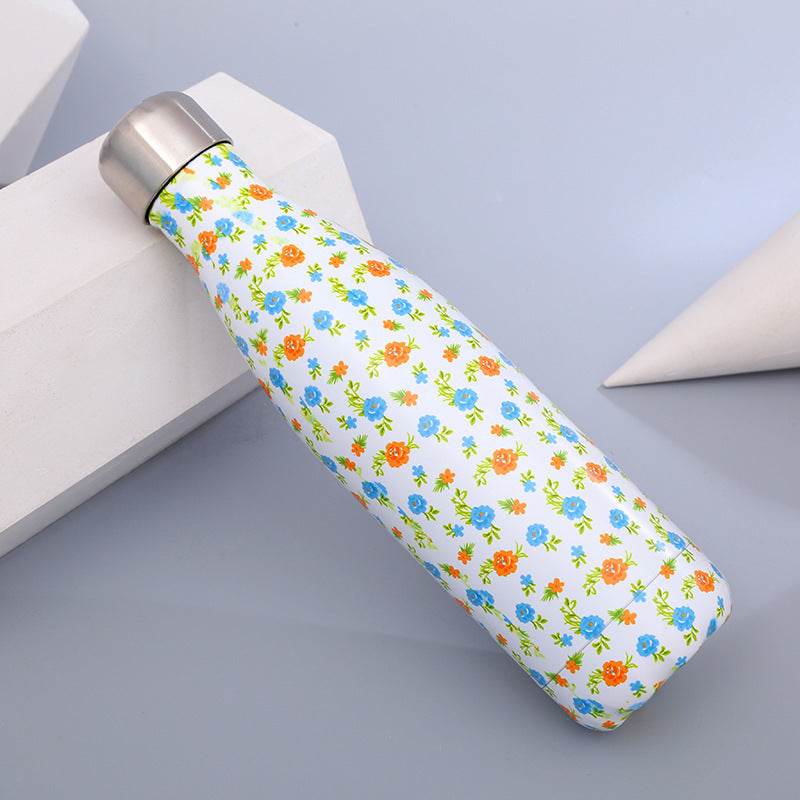 New Style Stainless Steel Marble Vacuum Flask Stainless Steel Sports Bottle - Mubimart