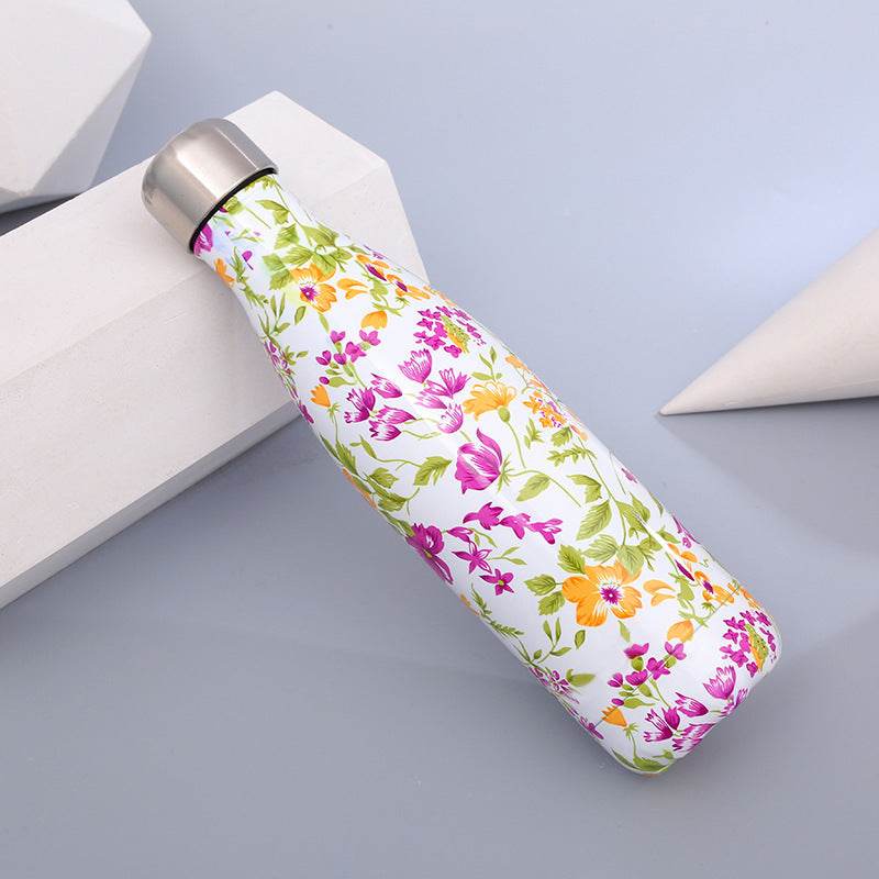 New Style Stainless Steel Marble Vacuum Flask Stainless Steel Sports Bottle - Mubimart