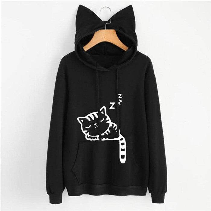 Long Sleeve Sweatshirt Hoodies Women Casual Crop Top - Mubimart