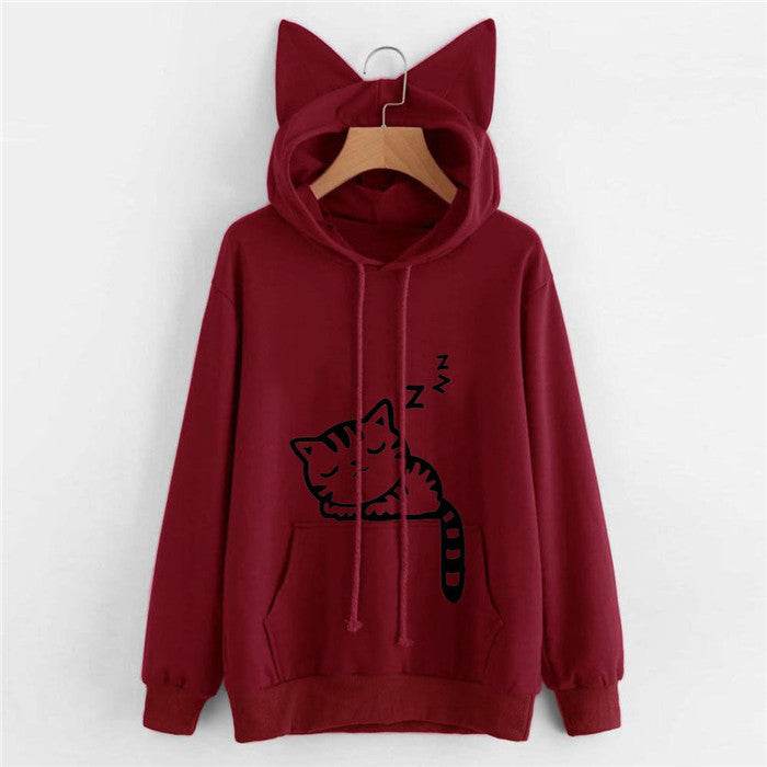 Long Sleeve Sweatshirt Hoodies Women Casual Crop Top - Mubimart