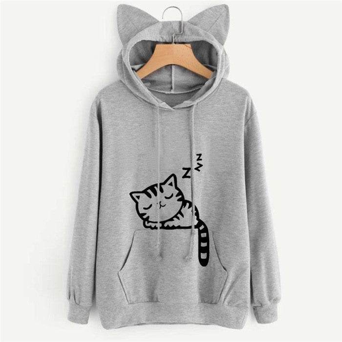 Long Sleeve Sweatshirt Hoodies Women Casual Crop Top - Mubimart