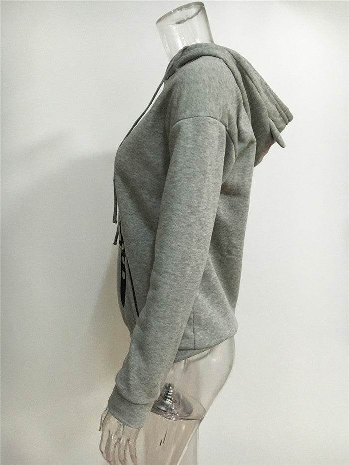 Long Sleeve Sweatshirt Hoodies Women Casual Crop Top - Mubimart
