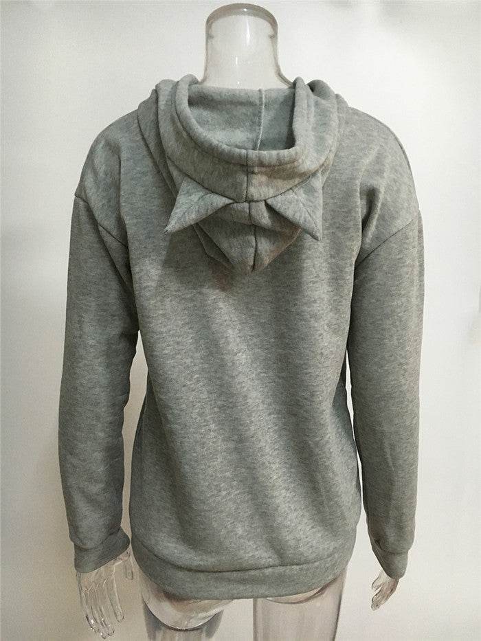 Long Sleeve Sweatshirt Hoodies Women Casual Crop Top - Mubimart