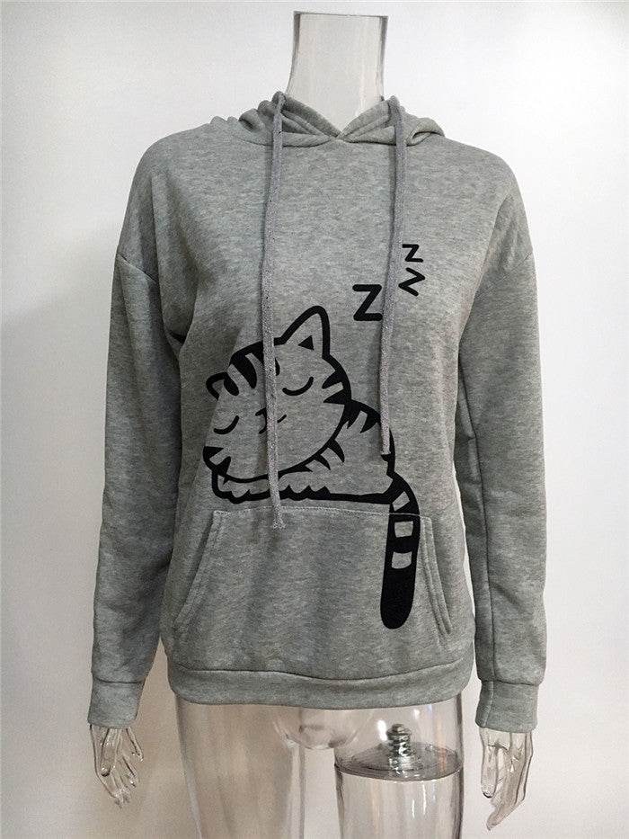 Long Sleeve Sweatshirt Hoodies Women Casual Crop Top - Mubimart