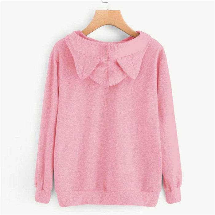 Long Sleeve Sweatshirt Hoodies Women Casual Crop Top - Mubimart