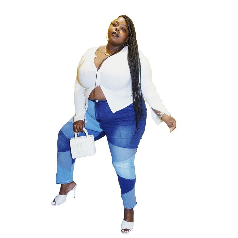 Double End Zipper White Cardigan Plus-size Dress - Mubimart