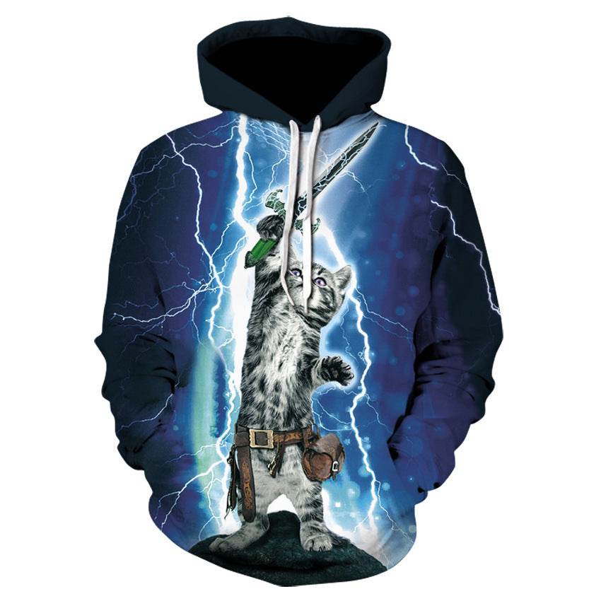 3D Digital Printing Hooded Sweatshirt Fashion Pullover Sweatshirt Sweatshirt - Mubimart
