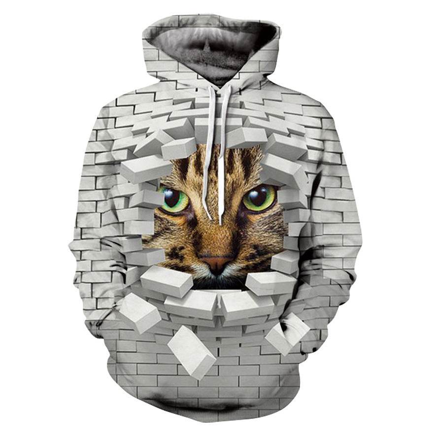 3D Digital Printing Hooded Sweatshirt Fashion Pullover Sweatshirt Sweatshirt - Mubimart