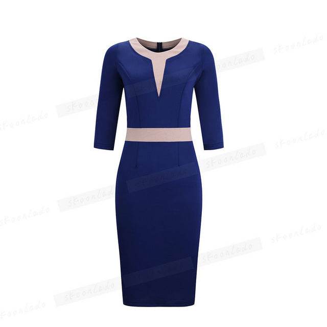 Office Ladies Pencil Sleeveless Clothes Dress For Women Work - Mubimart